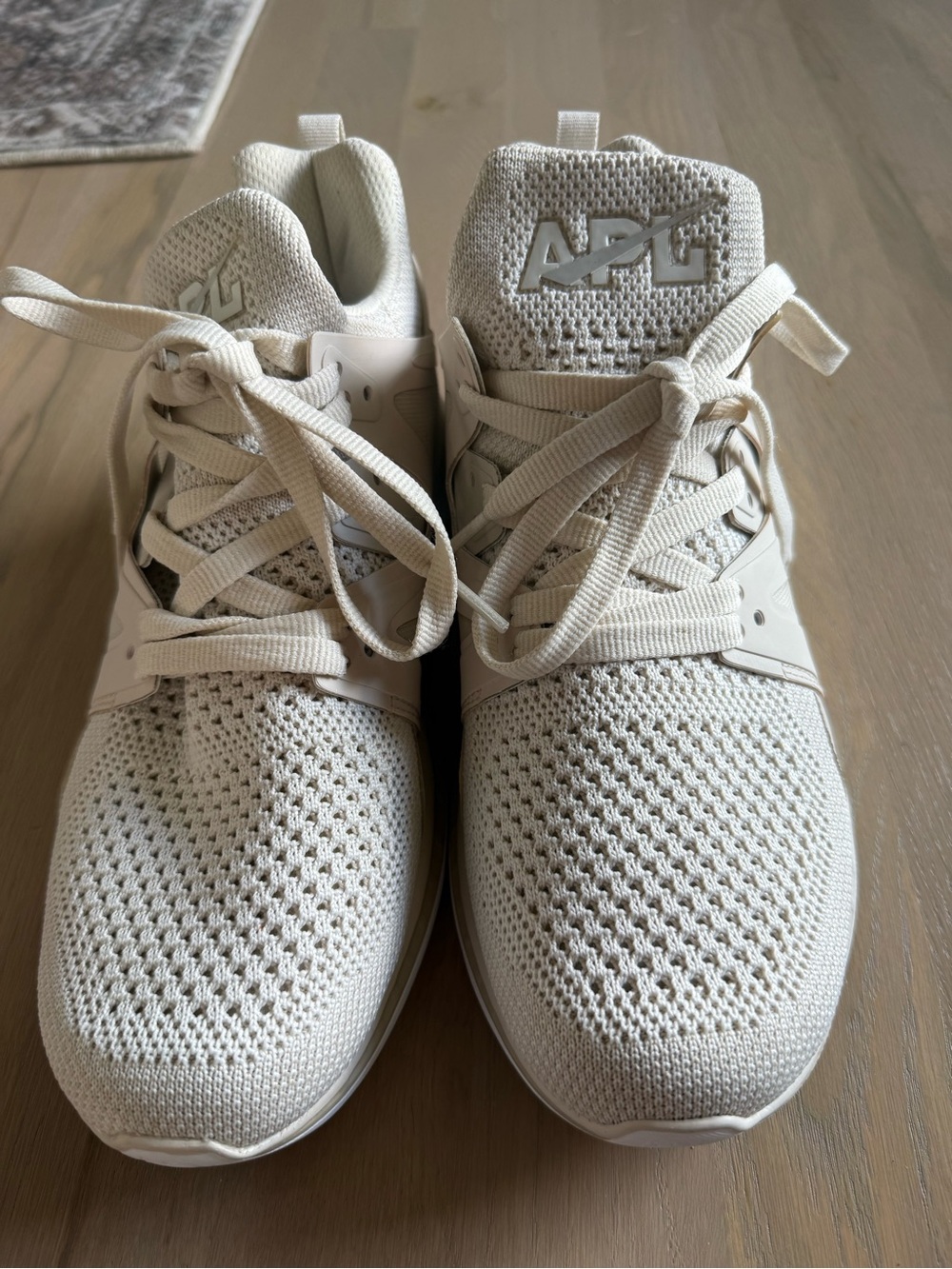 Unisex APL Knit Athletic Sneakers in Neutral Cream